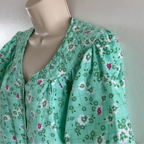 Casual Nights Snaps Front Closure House Dress Woven Houseco Size Medium (H1) - Picture 4 of 8